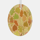 Herfst bladeren: naadloze stof print glas ornament (Voorkant Rechts)
