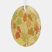 Herfst bladeren: naadloze stof print glas ornament (Voorkant links)