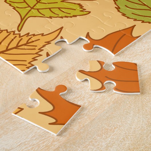 Herfst bladeren: naadloze stof print legpuzzel (Zijkant)