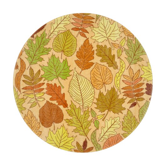 Herfst bladeren: naadloze stof print snijplank (Voorkant)
