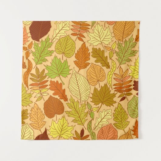 Herfst bladeren: naadloze stof print wandkleed (Voorkant)