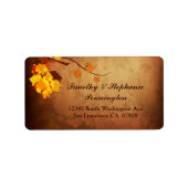 Herfst bladeren nood bruiloft adres label (Voorkant)