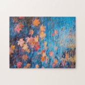 Herfst bladeren op het meer Fine Art Legpuzzel (Horizontaal)