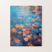Herfst bladeren op het meer Fine Art Legpuzzel (Verticaal)