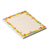 Herfst bladeren op licht beige voering notitieblok (Schuin)