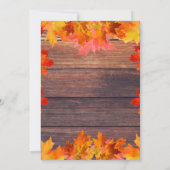 Herfst bladeren op rustieke houten Thanksgiving di Kaart (Achterkant)