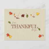 Herfst bladeren op waslijn briefkaart (Voorkant)