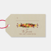 Herfst bladeren op waslijn cadeaulabel (Achterkant Horizontaal)