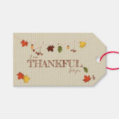 Herfst bladeren op waslijn cadeaulabel (Voorkant (Horizontaal))