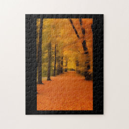 Herfst bladeren oranje gouden bladeren legpuzzel
