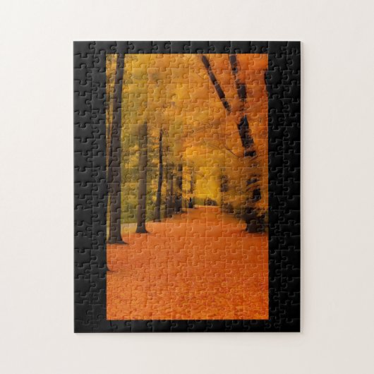 Herfst bladeren oranje gouden bladeren legpuzzel (Verticaal)