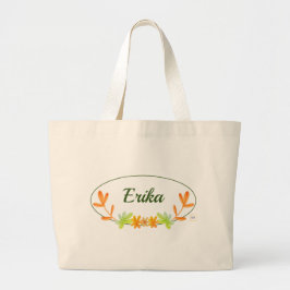 Herfst Bladeren Oranje Loof Bloemenkrans Grote Tote Bag