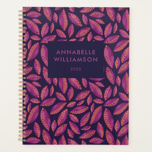 Herfst Bladeren Paars Planner (Voorkant)