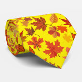 Herfst bladeren patroon 01x4b B Geel BG Stropdas (Opgerold)
