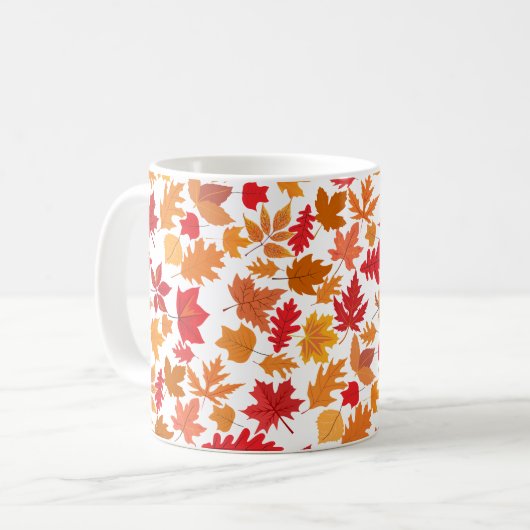 Herfst bladeren patroon 02 koffiemok (Voorkant links)