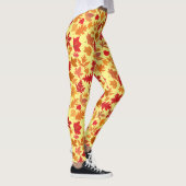 Herfst bladeren patroon 02 L Geel BG Leggings (Rechts)