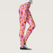 Herfst bladeren patroon 02 L Paarse BG Leggings (Rechts)