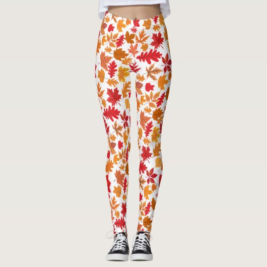 Herfst bladeren patroon 02 Nee BG Leggings (Voorkant)