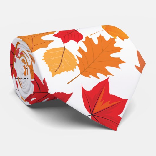 Herfst bladeren patroon 02 Nee BG Stropdas (Opgerold)