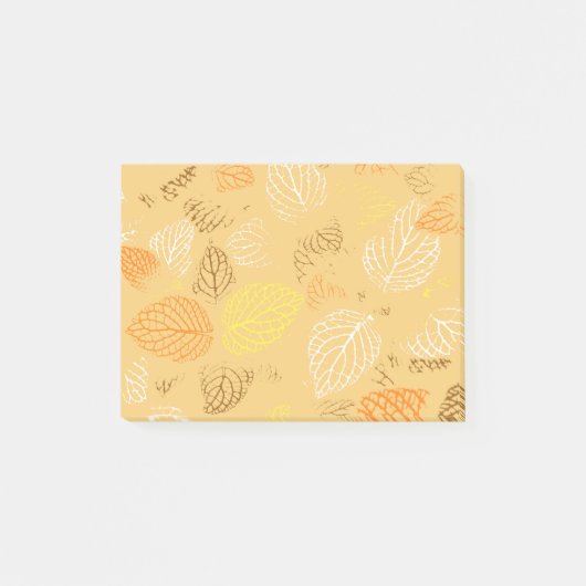 Herfst, Bladeren Patroon 4 Post-it® Notes (Voorkant)