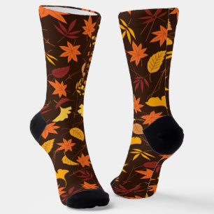 Herfst Bladeren Patroon Ontwerp Kunst Sokken