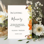 Herfst bladeren pompoen Bruiloft in Liefdevolle he Reclamebord Met Voetstuk