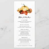 Herfst bladeren Pompoen Thanksgiving Diner Menu (Voorkant)