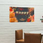 Herfst bladeren pompoenen glitter accenten Thanksg Spandoek