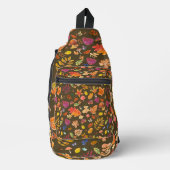 Herfst bladeren print gesneden naaizak sling bag (Voorkant)