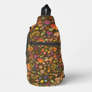 Herfst bladeren print gesneden naaizak sling bag