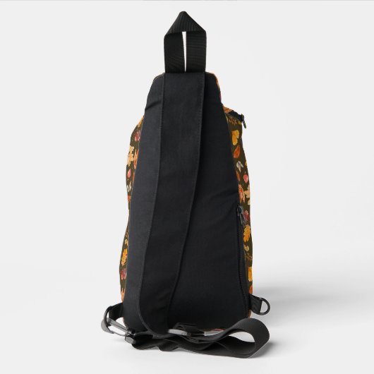 Herfst bladeren print gesneden naaizak sling bag (Achterkant)