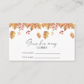 Herfst bladeren - raad hoeveel kurken bruids spel informatiekaartje (Voorkant)