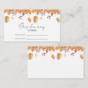 Herfst bladeren - raad hoeveel kurken bruids spel informatiekaartje