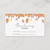 Herfst bladeren - raad hoeveel kussen bruids spel informatiekaartje (Voorkant)