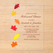 Herfst bladeren repetitie diner acryl uitnodigingen (Voorkant)