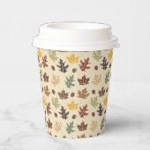 Herfst bladeren Rijke kleuren van crème bruin brui Papieren Bekers (Rechts)