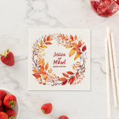 Herfst bladeren ring: gepersonaliseerde bruiloft s servet (Insitu)