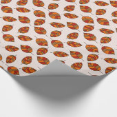Herfst bladeren rood blad patroon op elke kleur cadeaupapier (Hoek)