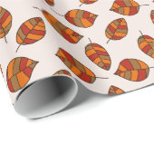 Herfst bladeren rood blad patroon op elke kleur cadeaupapier (Rol Hoek)