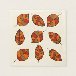 Herfst bladeren rood blad patroon op elke kleur servet