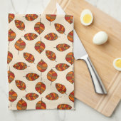 Herfst bladeren rood blad patroon op elke kleur theedoek (Quarter Fold)