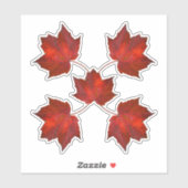 Herfst bladeren rood blad vormen sticker (Vel)