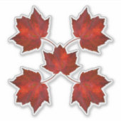 Herfst bladeren rood blad vormen sticker (Voorkant)