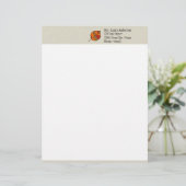 Herfst bladeren rood briefhoofd (Staand voorkant)