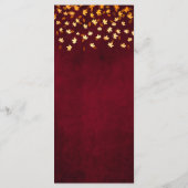 Herfst bladeren rood en goud bruiloft menu (Achterkant)