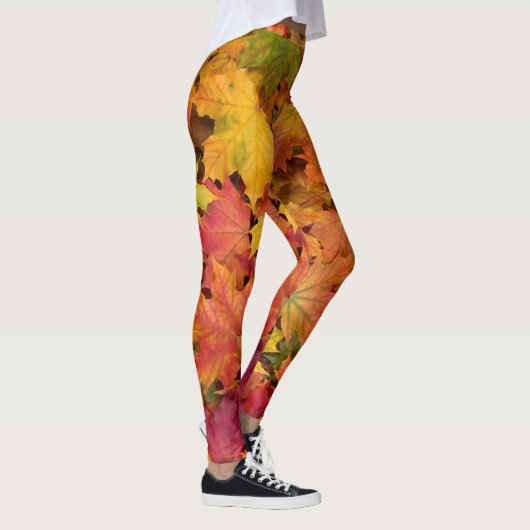 Herfst bladeren rood geel goud herfstkleuren leggings (Rechts)