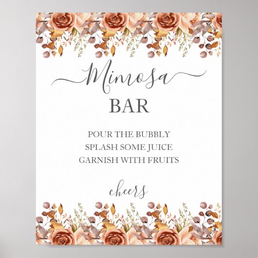 Herfst Bladeren Rustieke Landelijke Boho Bruiloft Poster (Voorkant)