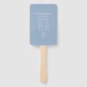 Herfst bladeren stoffige blauwe bruiloft hand fan handwaaier (Achterkant)