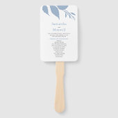 Herfst bladeren stoffige blauwe bruiloft hand fan handwaaier (Voorkant)