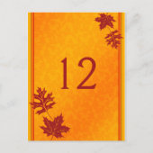 Herfst Bladeren Tafelnummer Kaart (Voorkant)
